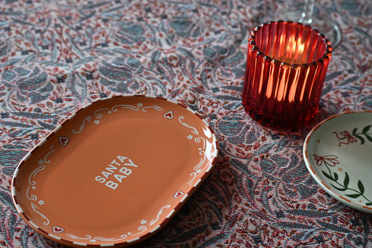 Ovaal bord Santa Baby