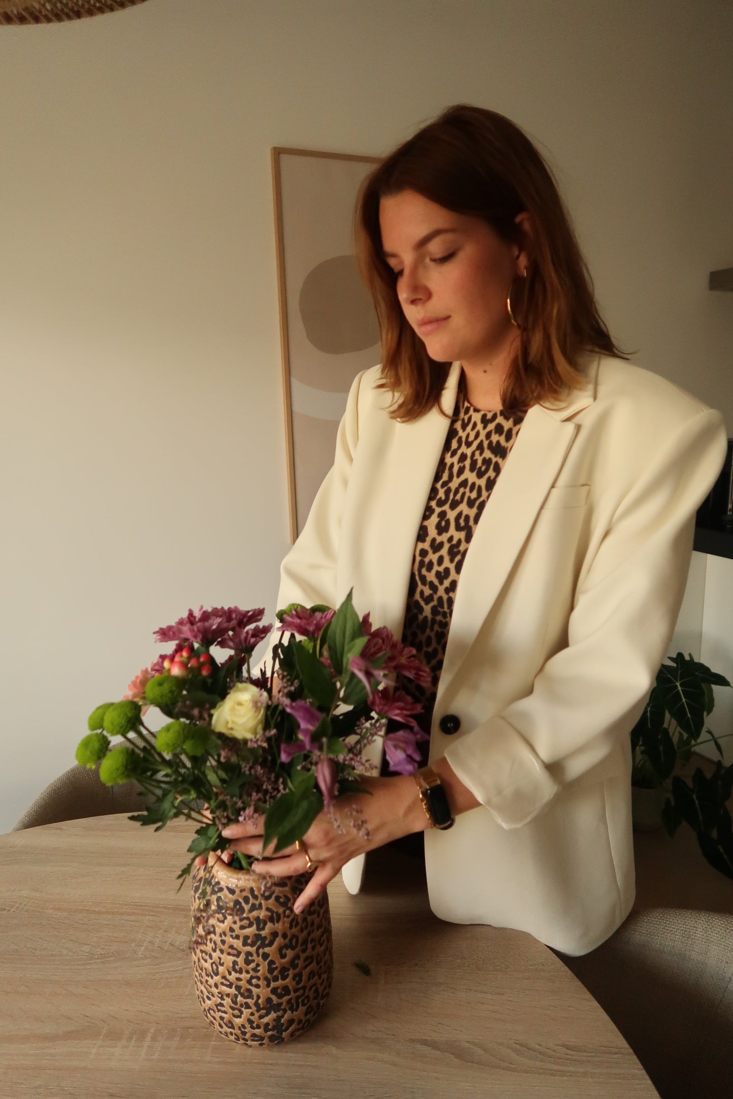 Vaas van aardewerk panter