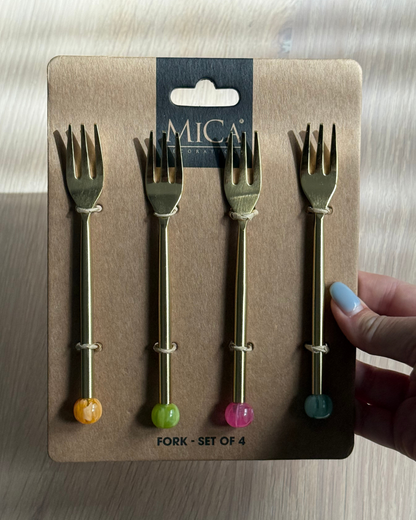 Taartvorkjes – goud, set van 4