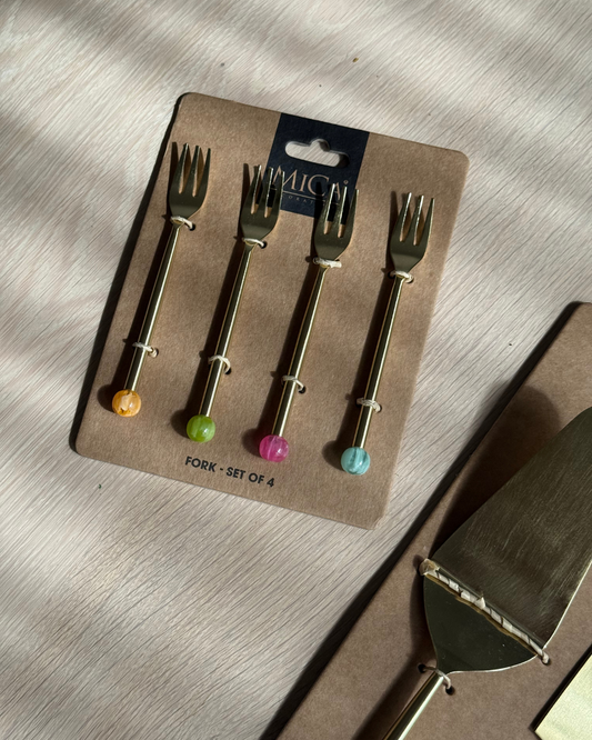 Taartvorkjes – goud, set van 4
