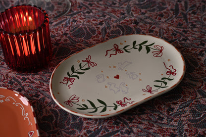 Ovaal bord christmas bunnies