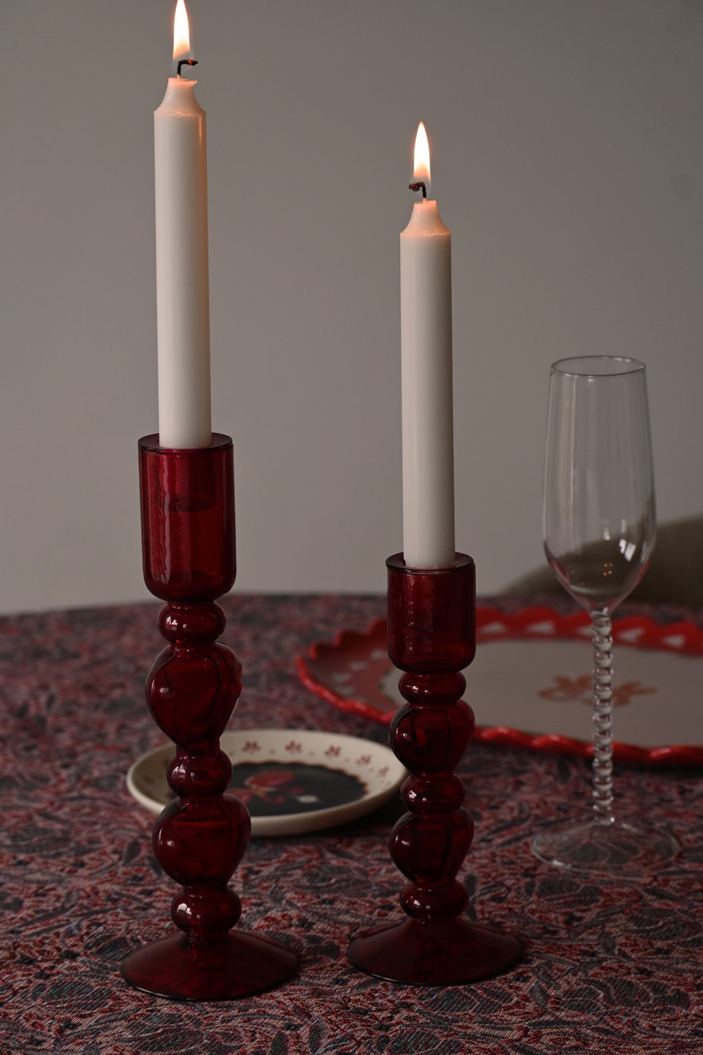 Kaarsenstandaard met hartjes - klein