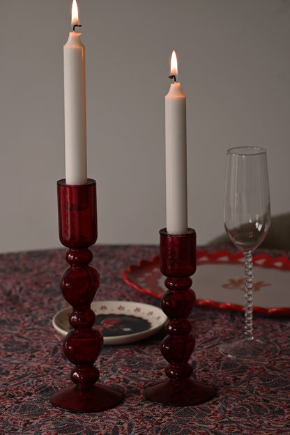 Kaarsenstandaard met hartjes - klein