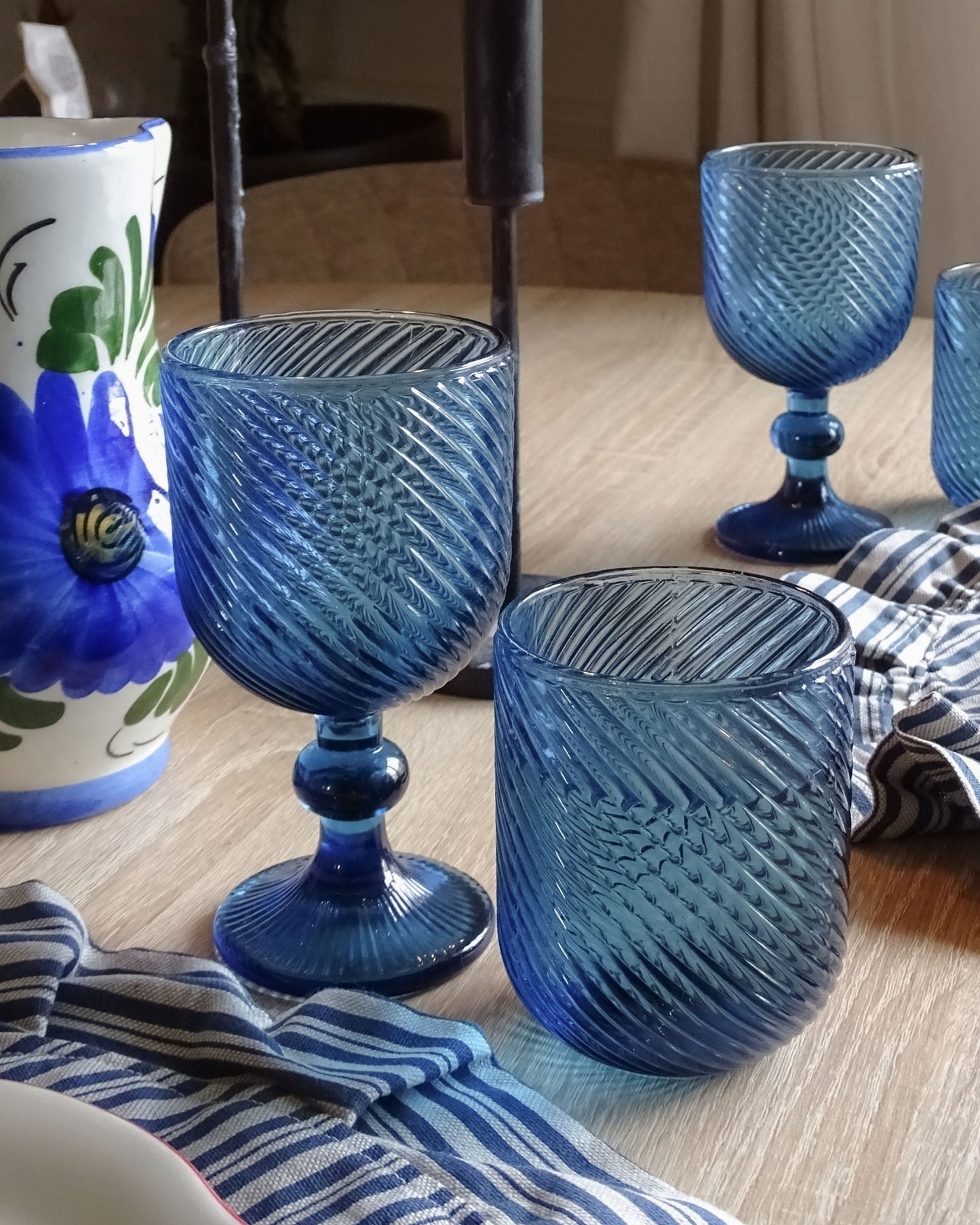 Waterglas blauw
