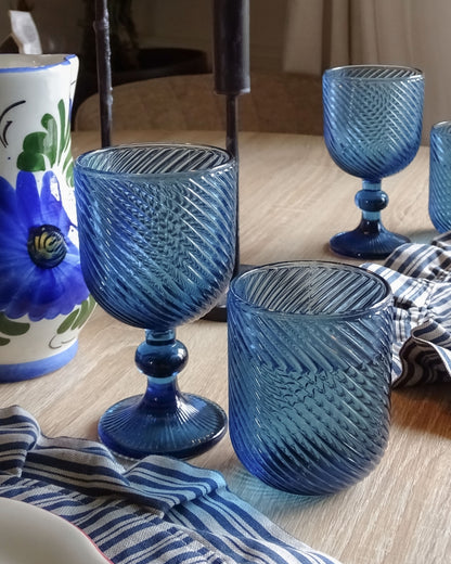 Waterglas blauw