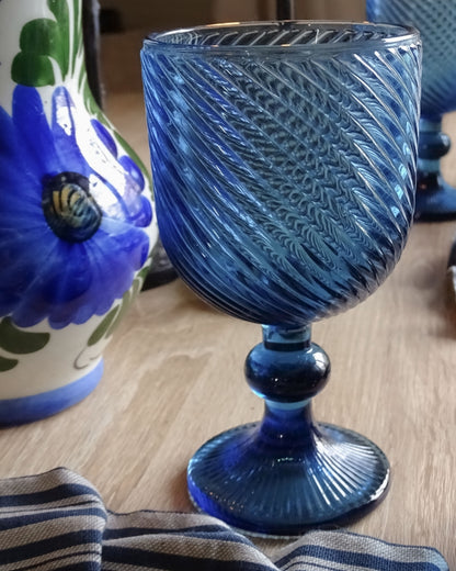 Wijnglas blauw