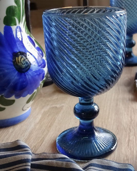 Wijnglas blauw