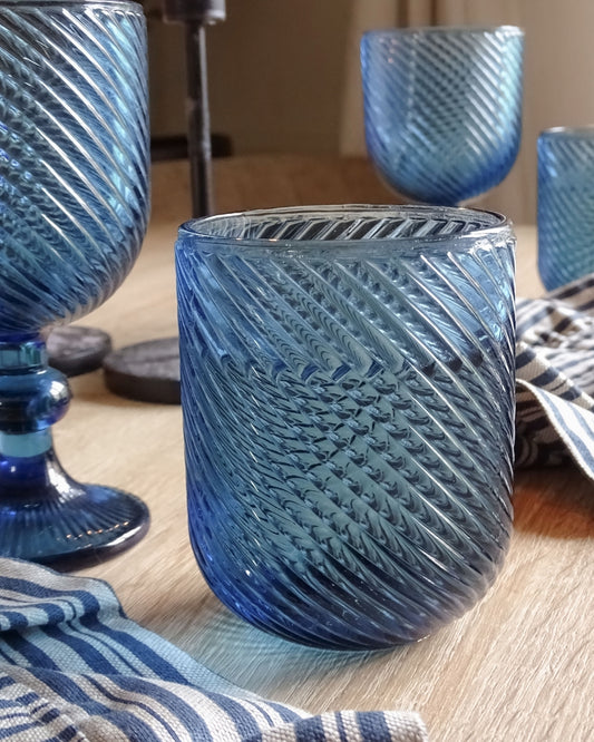 Waterglas blauw