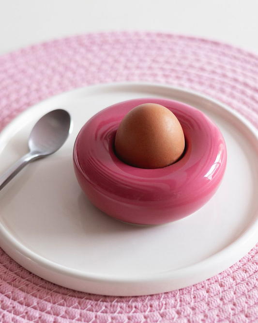 Billie eierdopje – geel & roze, ⌀ 10 x H4 cm