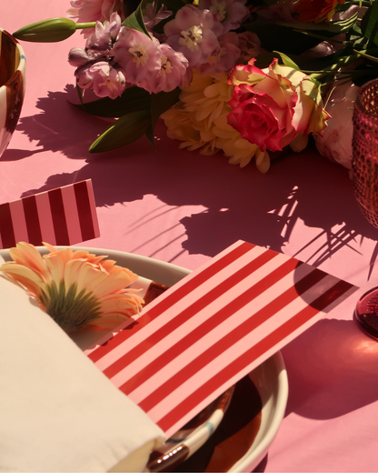 Menukaartjes – gestreept, set van 8