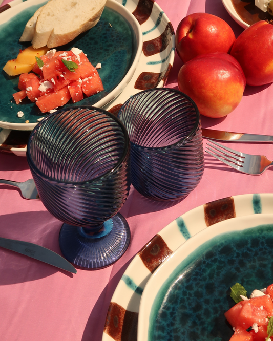 Waterglas – blauw getint glas