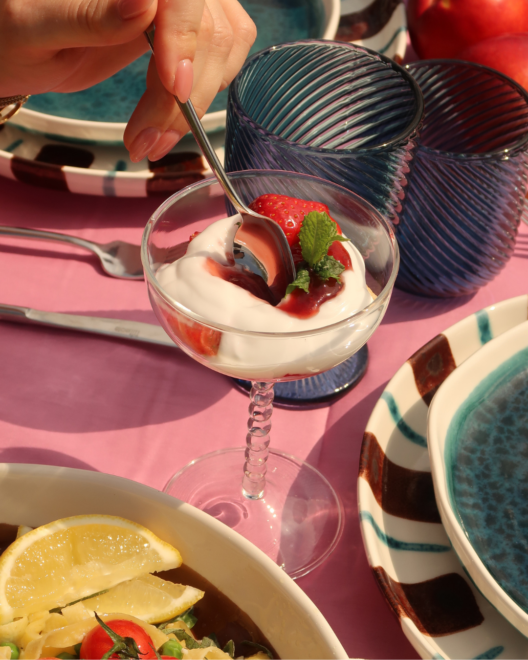 Cocktailglazen met bubbeltjespatroon – set van 2