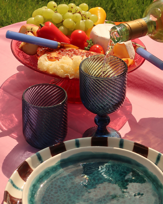 Wijnglas – blauw getint glas